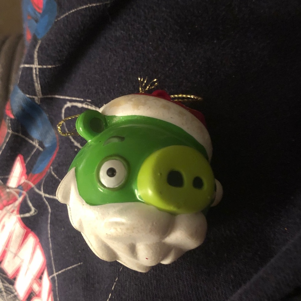 Green Pig Santa Kids Ornament - Festive Holiday Accessory